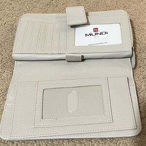 Mundi large beige wallet new with tags. Leather